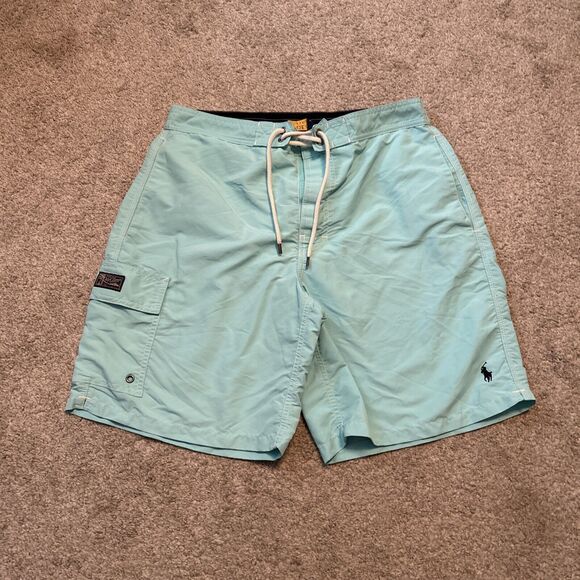 Polo Ralph Lauren Men’s‎ Classic Turquoise Swim Trunks Shorts Size Medium - Picture 1 of 6